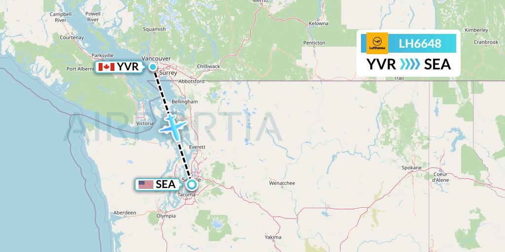 LH6648 Lufthansa Flight Map: Vancouver to Seattle