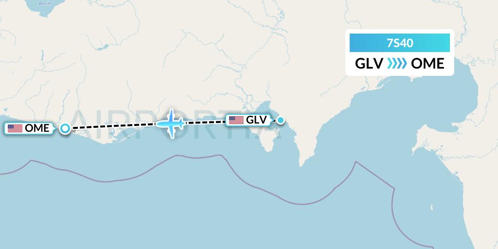 7S40 Ryan Air (USA) Flight Map: Golovin to Nome