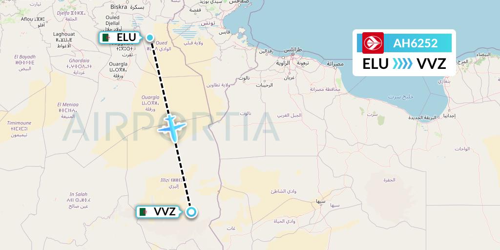 AH6252 Air Algerie Flight Map: Guemar to Illizi