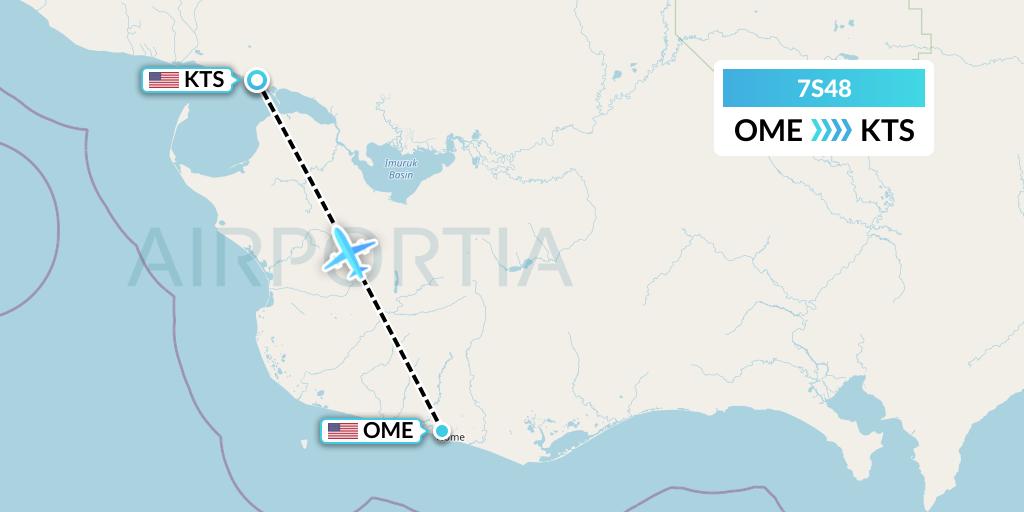 7S48 Ryan Air (USA) Flight Map: Nome to Brevig Mission