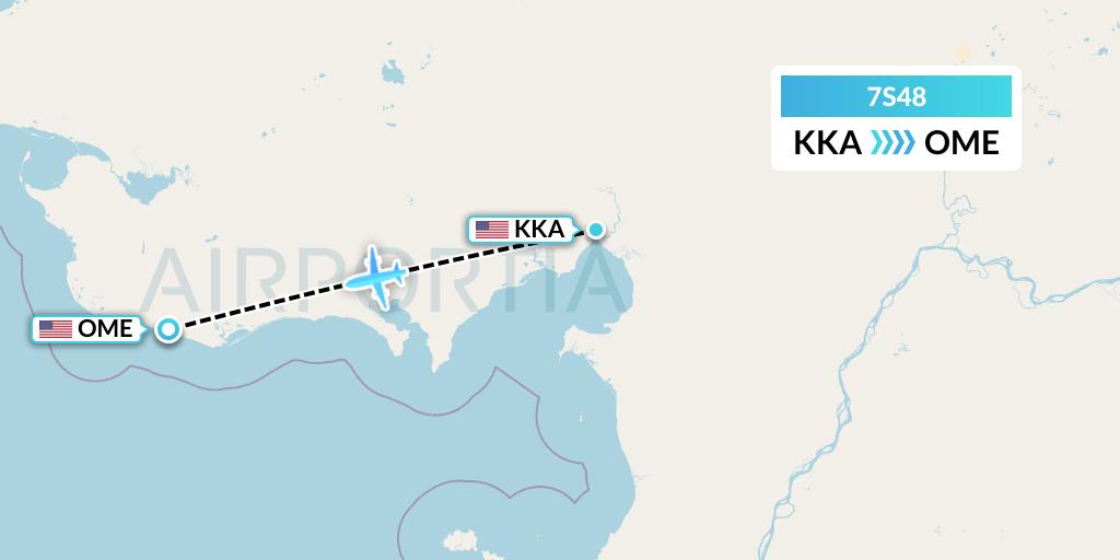 7S48 Ryan Air (USA) Flight Map: Koyuk to Nome