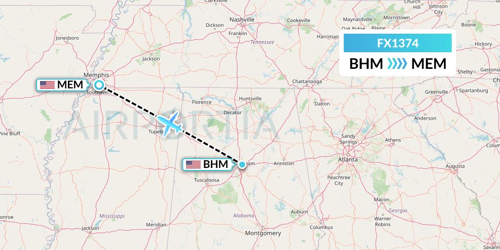 FX1374 Flight Status FedEx: Birmingham to Memphis (FDX1374)