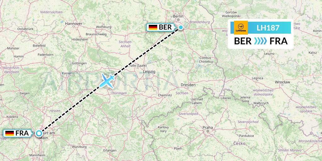 LH187 Lufthansa Flight Map: Berlin to Frankfurt
