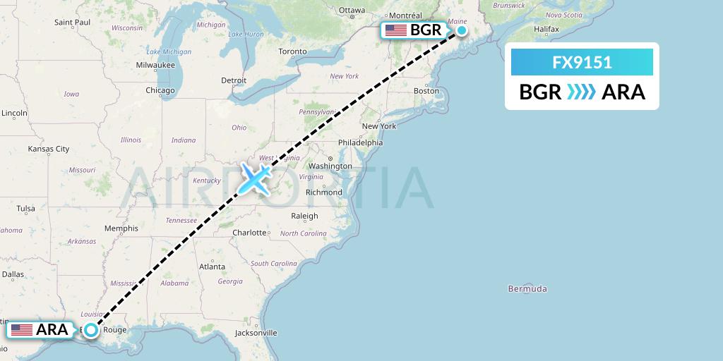 FX9151 Flight Status FedEx: Bangor to New Iberia (FDX9151)