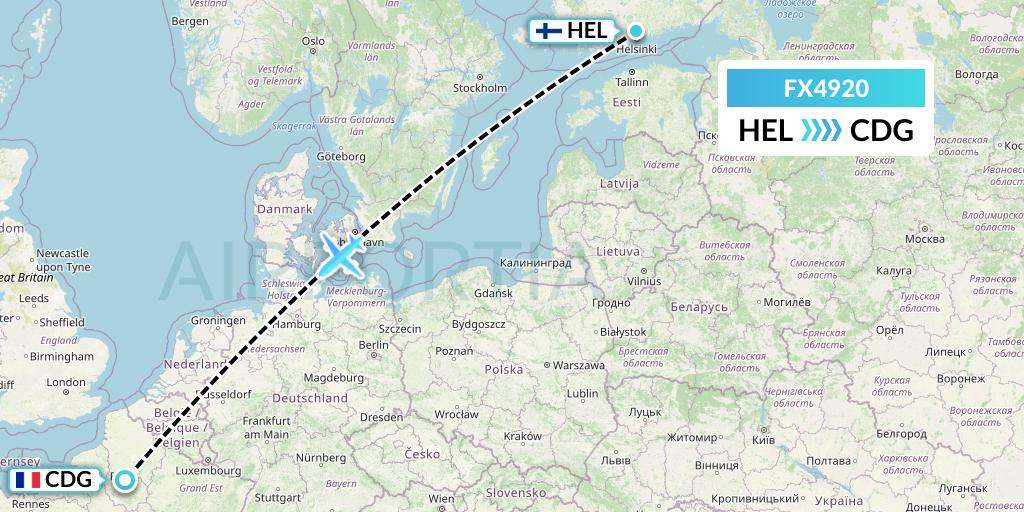 FX4920 Flight Status FedEx: Helsinki to Paris (FDX4920)