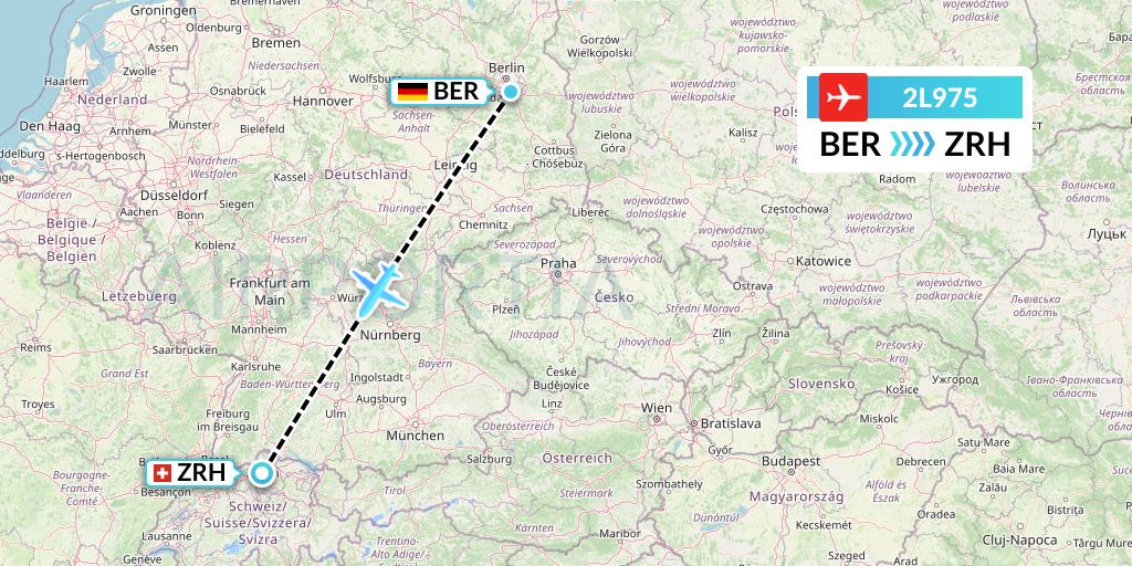 2L975 Helvetic Airways Flight Map: Berlin to Zurich