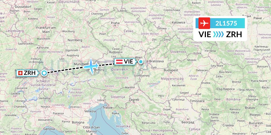 2L1575 Helvetic Airways Flight Map: Vienna to Zurich