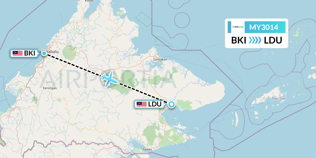 MY3014 Flight Status MASwings: Kota Kinabalu to Lahad Datu (MWG3014)
