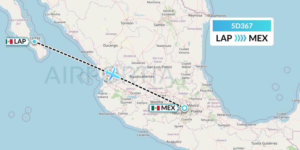 5D367 Aeromexico Connect Flight Map: La Paz to Mexico City