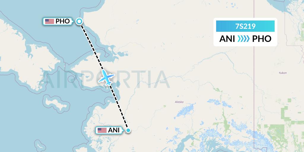 7S219 Ryan Air (USA) Flight Map: Aniak to Point Hope