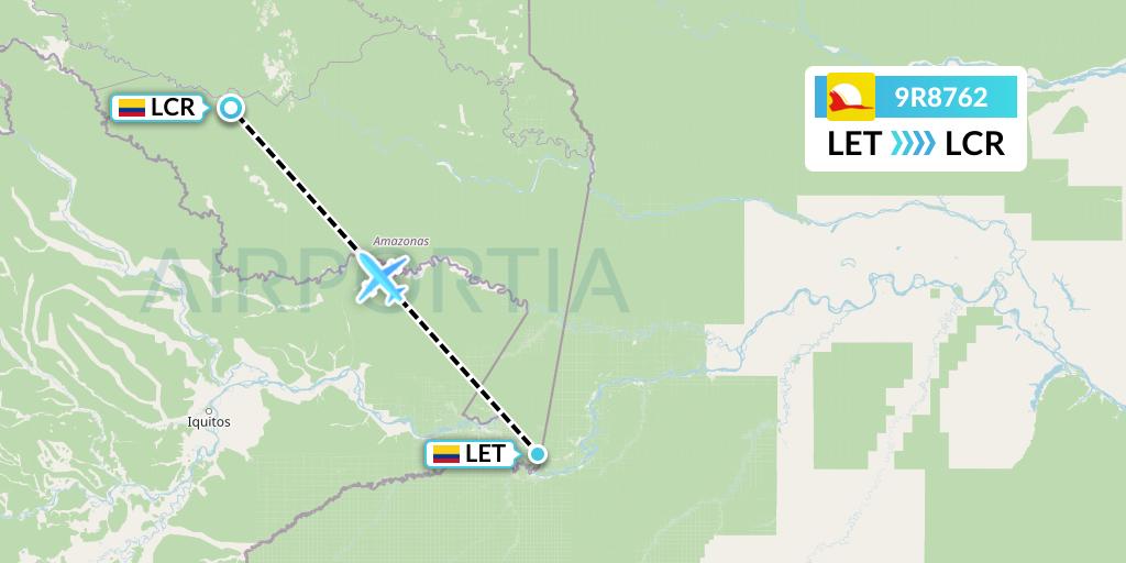 9R8762 Satena Flight Map: Leticia to La Chorrera