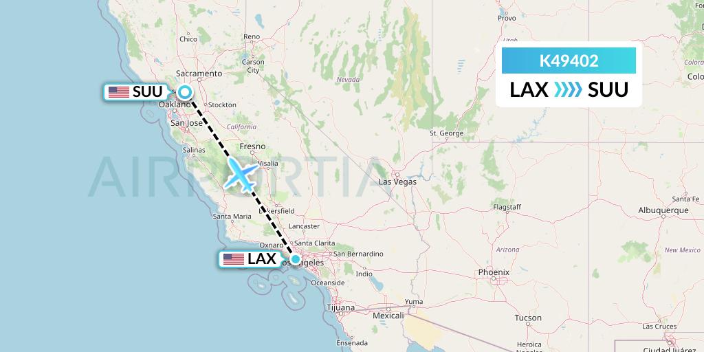 K49402 Kalitta Air Flight Map: Los Angeles to Fairfield