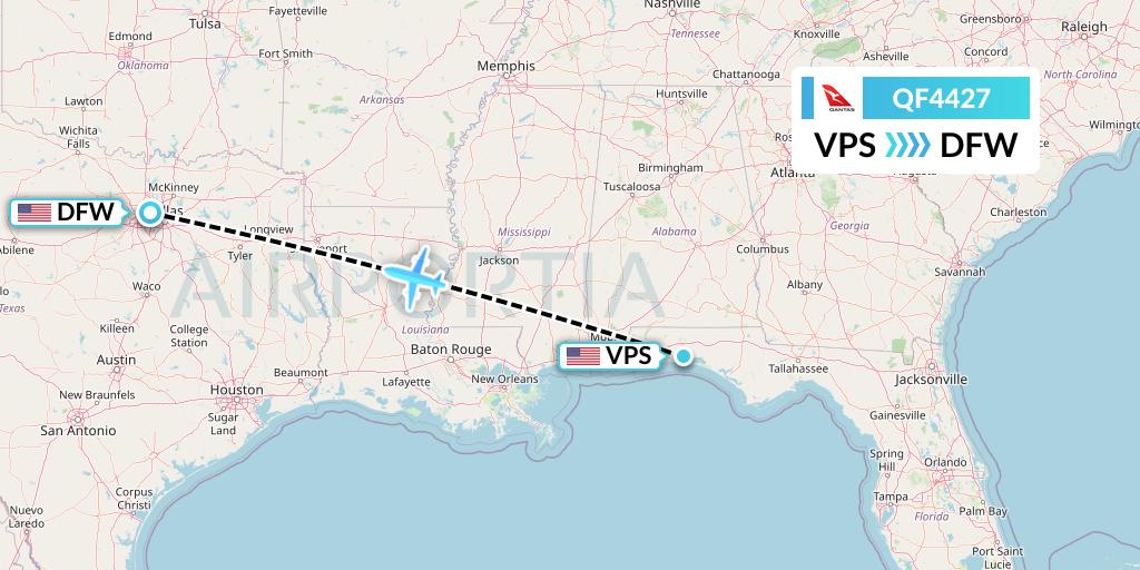 QF4427 Qantas Flight Map: Valparaiso to Dallas