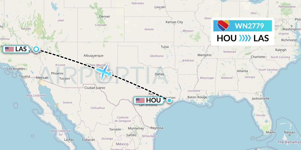WN2779 Southwest Airlines Flight Map: Houston to Las Vegas