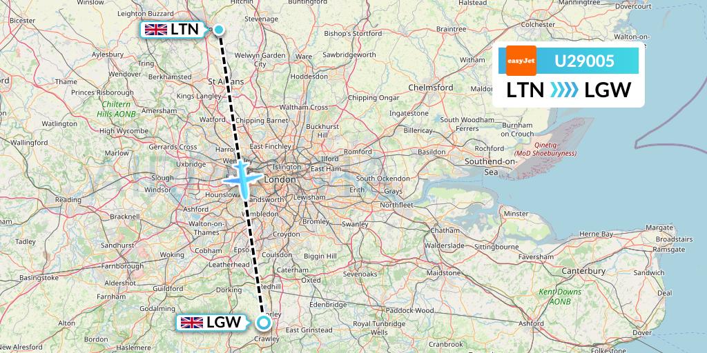 U29005 EasyJet Flight Map: London to London