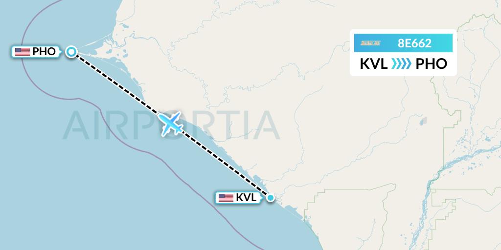 8E662 Bering Air Flight Map: Kivalina to Point Hope