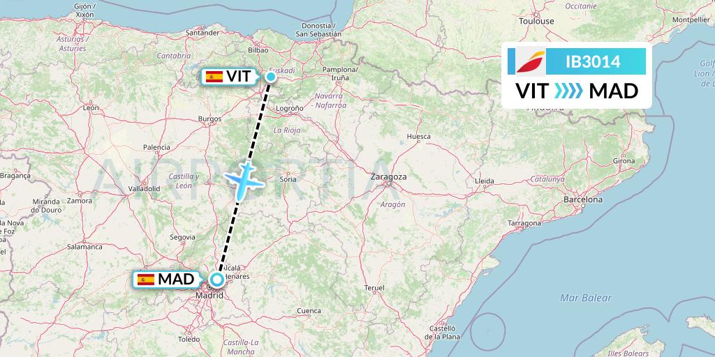 IB3014 Iberia Flight Map: Vitoria to Madrid