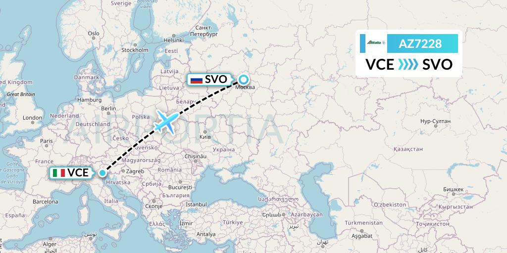AZ7228 Flight Status Alitalia: Venice to Moscow (AZA7228)
