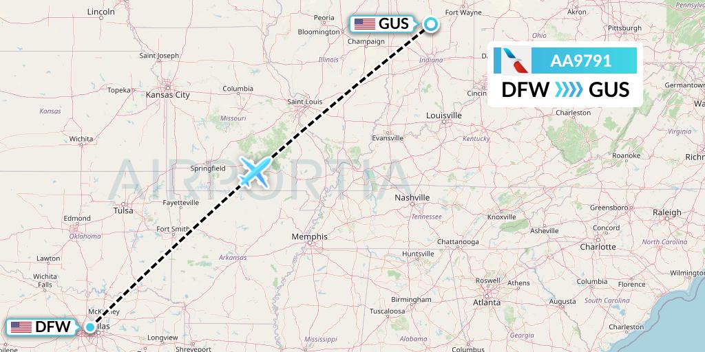 AA9791 American Airlines Flight Map: Dallas to Peru