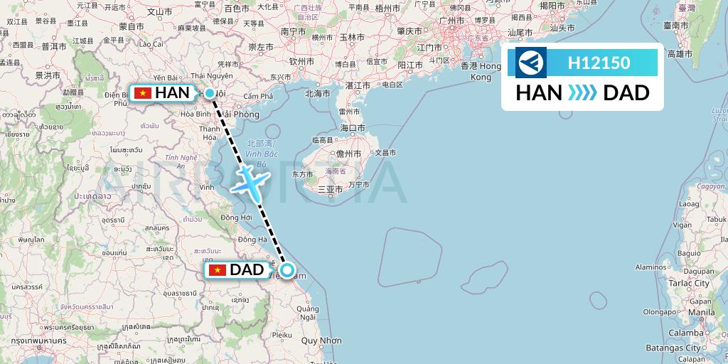 H12150 Hahn Air Systems Flight Map: Hanoi to Da Nang
