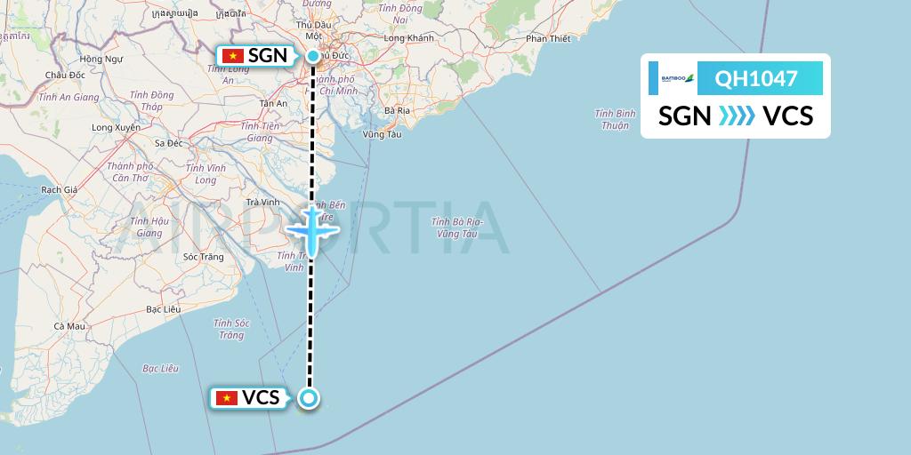 QH1047 Flight Status Bamboo Airways Ho Chi Minh City to Con Dao (BAV1047)