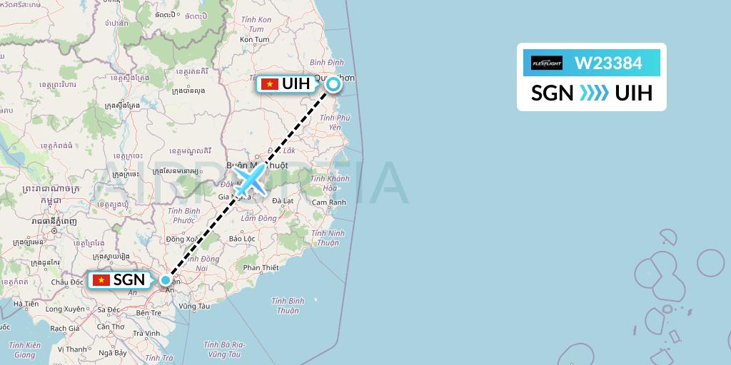 W23384 Flex Flight Flight Map: Ho Chi Minh City to Qui Nhon