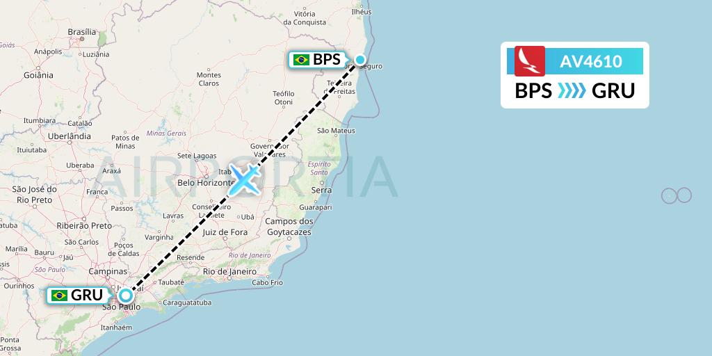 AV4610 Avianca Flight Map: Porto Seguro to Sao Paulo