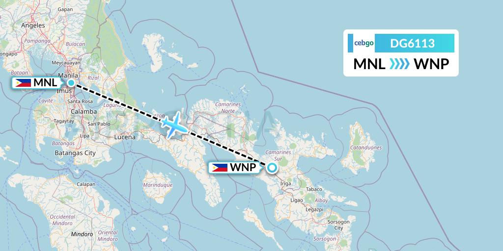 DG6113 Cebgo Flight Map: Manila to Naga
