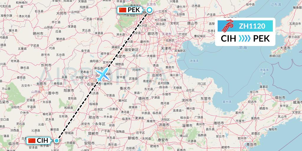 ZH1120 Shenzhen Airlines Flight Map: Changzhi to Beijing