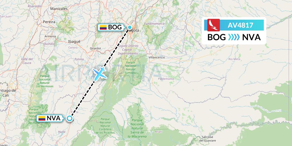 AV4817 Avianca Flight Map: Bogota to Neiva