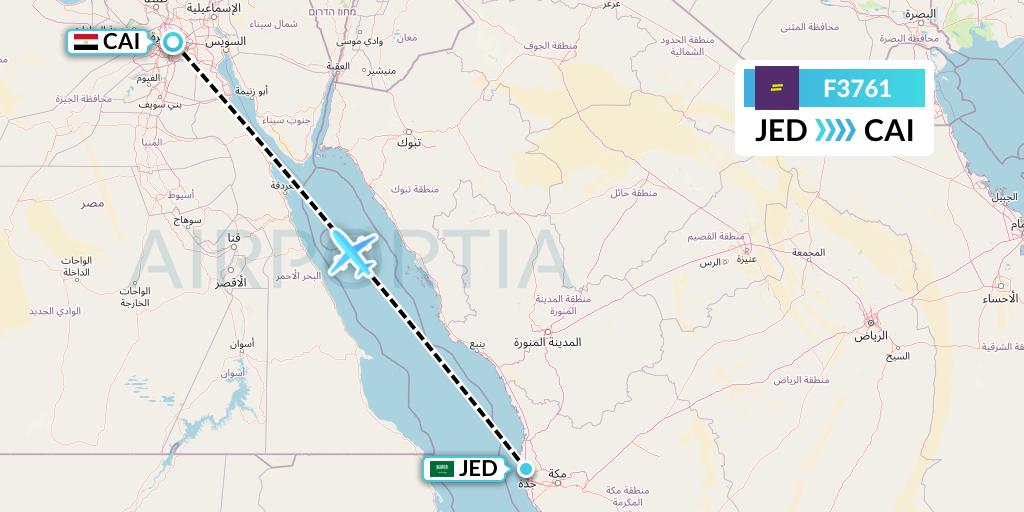 F3761 flydeal Flight Map: Jeddah to Cairo