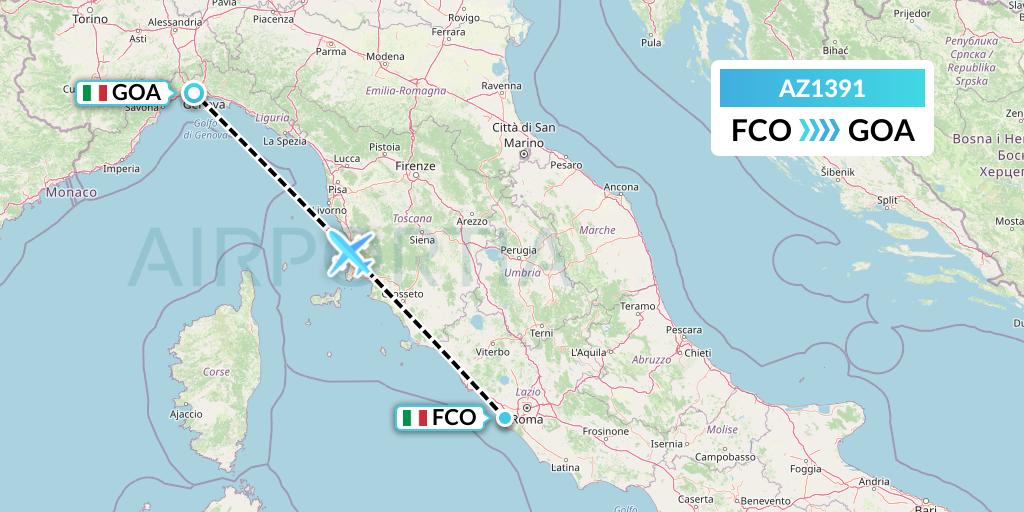 AZ1391 Flight Status ITA Airways: Rome to Genoa (ITY1391)