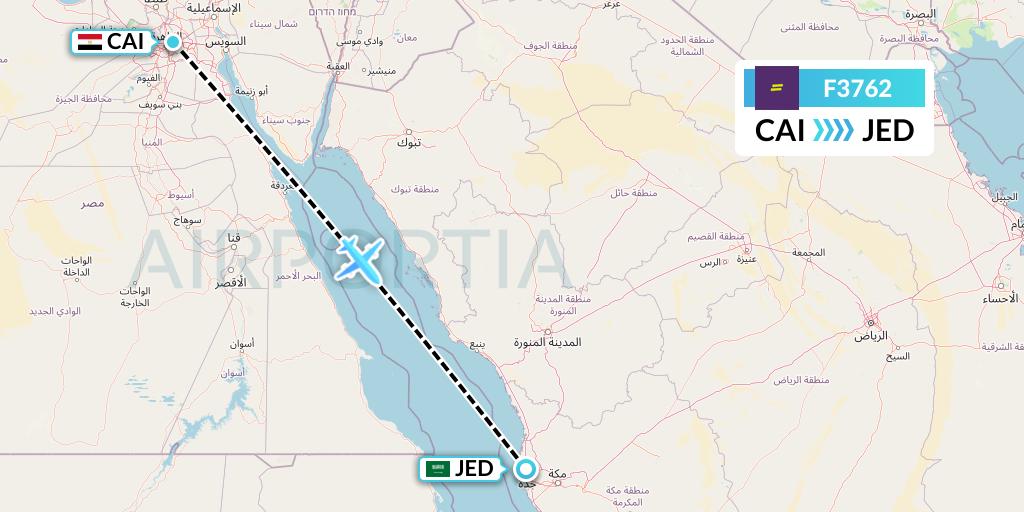 F3762 flydeal Flight Map: Cairo to Jeddah