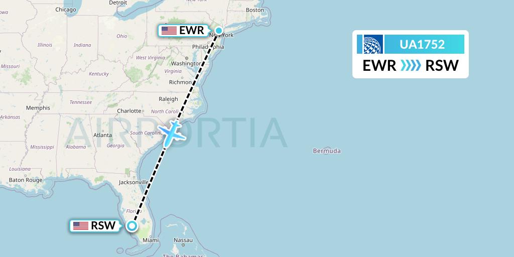 UA1752 Flight Status United Airlines New York to Fort Myers (UAL1752)