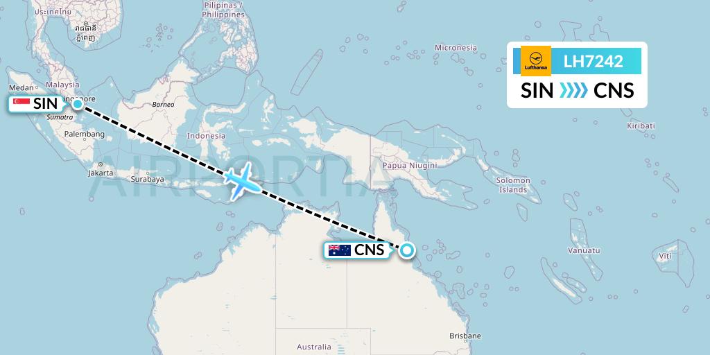 LH7242 Flight Status Lufthansa Singapore to Cairns (DLH7242)
