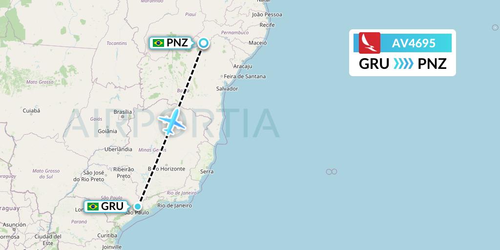 AV4695 Avianca Flight Map: Sao Paulo to Petrolina