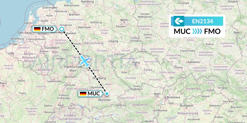 EN2134 Air Dolomiti Flight Map: Munich to Munster