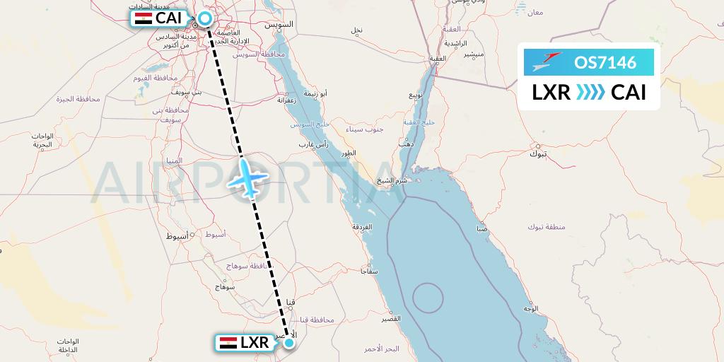 OS7146 Austrian Airlines Flight Map: Luxor to Cairo