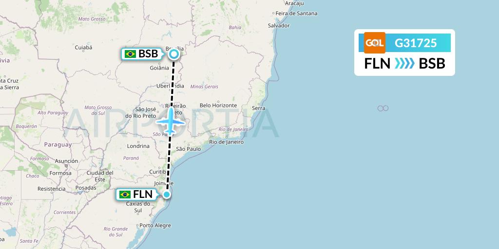 G31725 Flight Status GOL Transportes Aeros Florianopolis to Brasilia