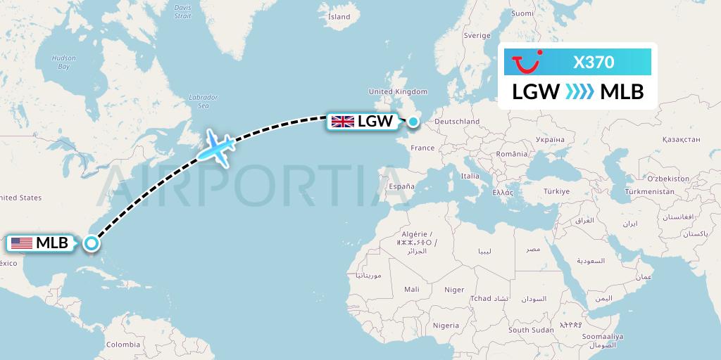 X370 TUI fly Germany Flight Map: London to Melbourne