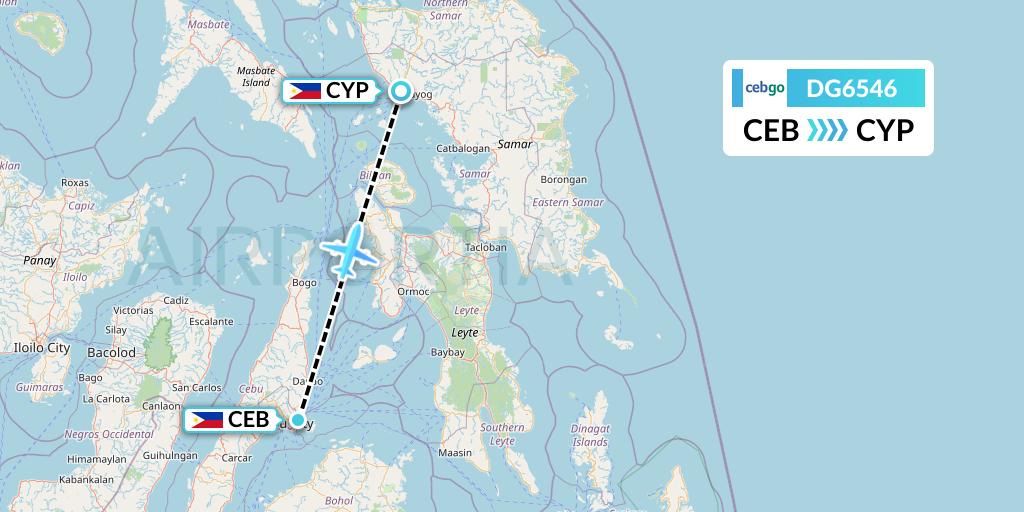 DG6546 Cebgo Flight Map: Cebu to Calbayog