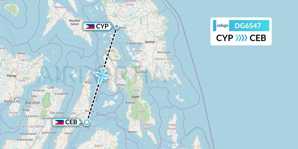 DG6547 Cebgo Flight Map: Calbayog to Cebu