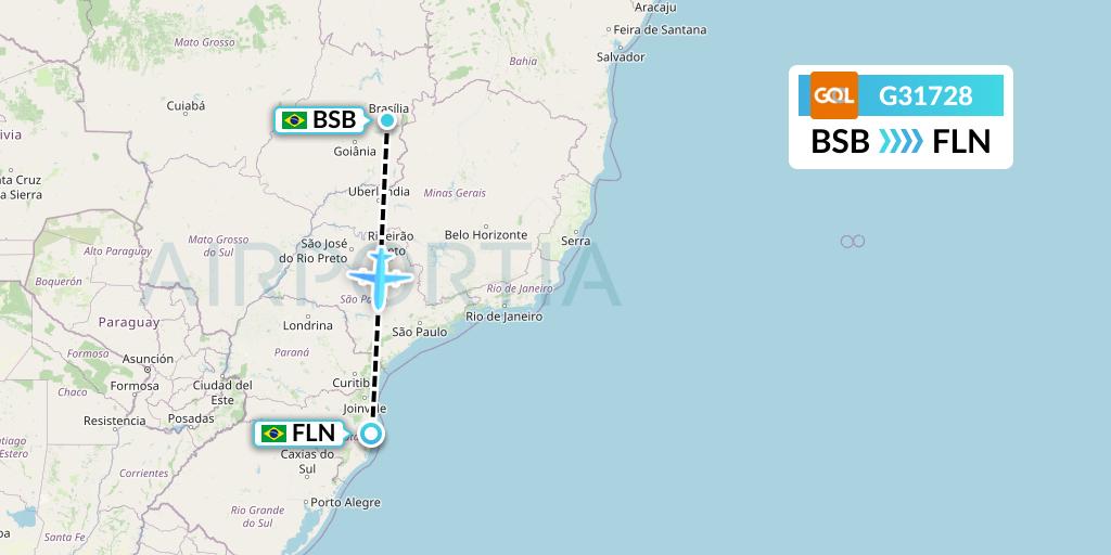 G31728 Flight Status GOL Transportes Aeros Brasilia to Florianopolis