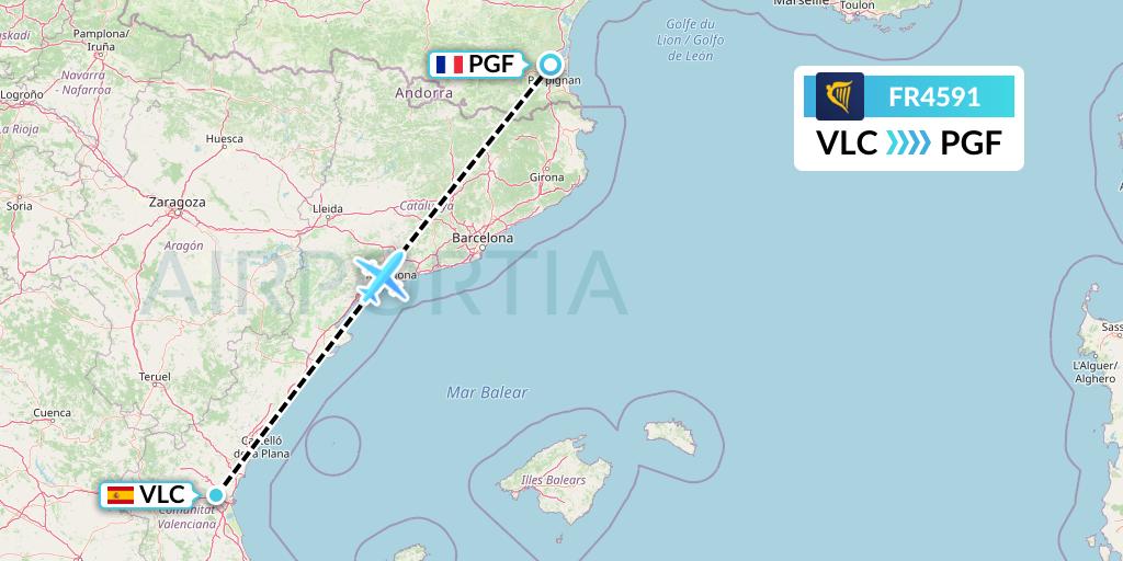 FR4591 Flight Status Ryanair Valencia to Perpignan (RYR4591)