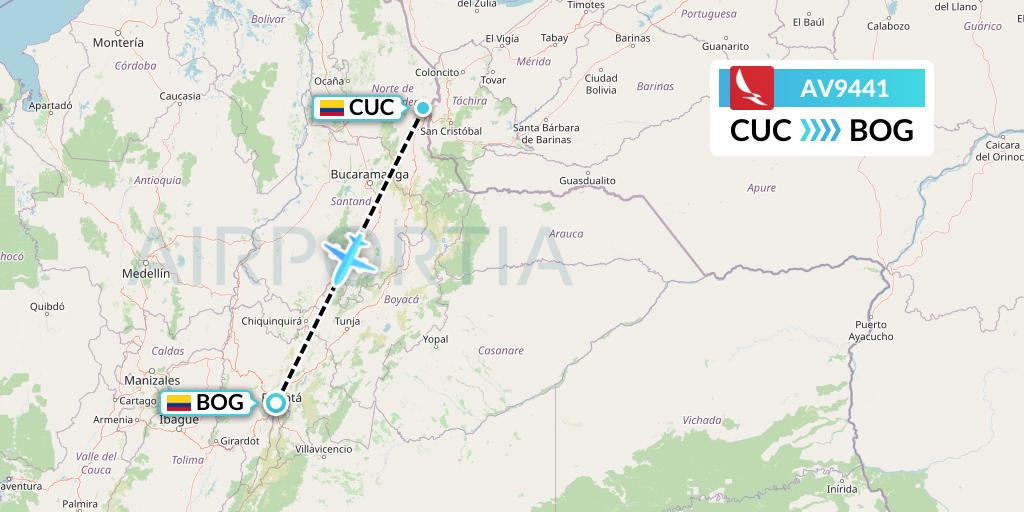 AV9441 Avianca Flight Map: Cucuta to Bogota