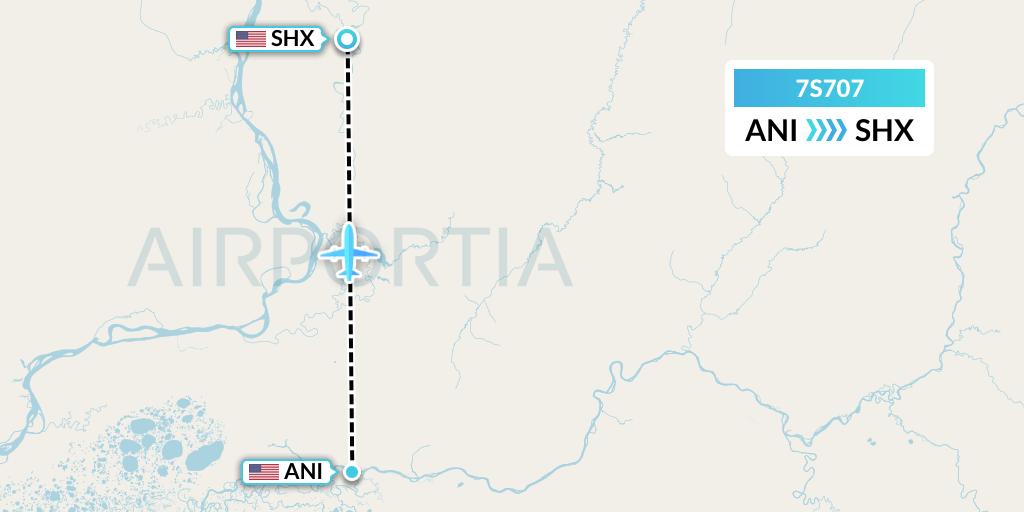 7S707 Ryan Air (USA) Flight Map: Aniak to Shageluk