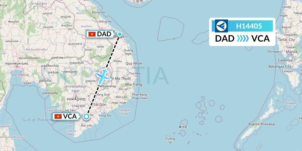 H14405 Hahn Air Systems Flight Map: Da Nang to Can Tho