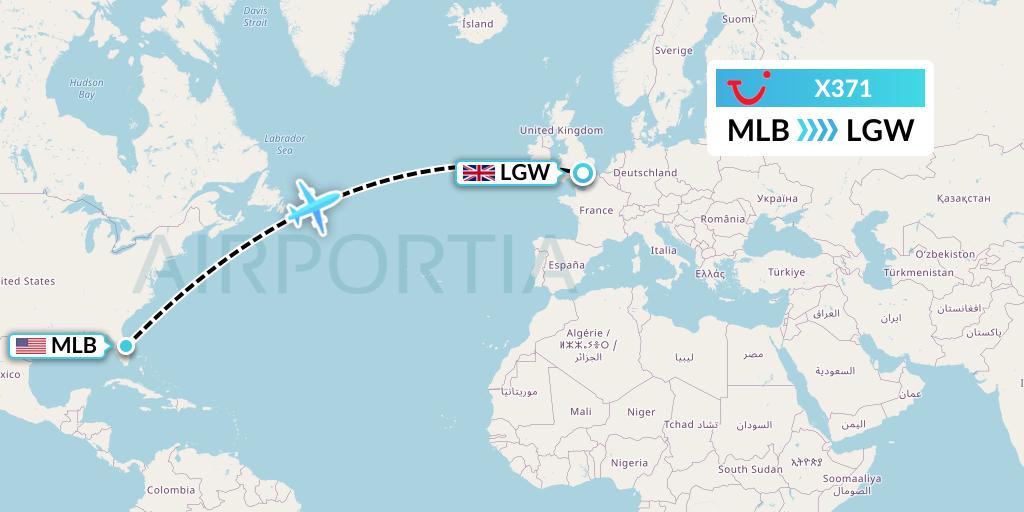 X371 TUI fly Germany Flight Map: Melbourne to London