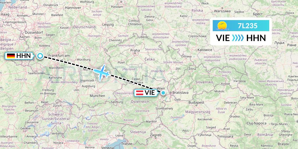 7L235 Silk Way West Airlines Flight Map: Vienna to Hahn