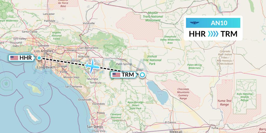 AN10 Advanced Air Flight Map: Hawthorne to Thermal